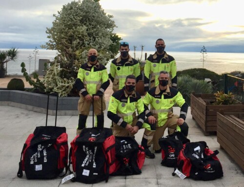 Un equipo del CPEI compuesto por cinco bomberos se desplazó a La Palma para colaborar en trabajos operativos como consecuencia del volcán