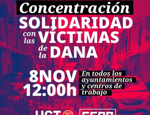 CCOO y UGT convocan este viernes un minuto de silencio en todos los centros de trabajo ante la catástrofe de la DANA