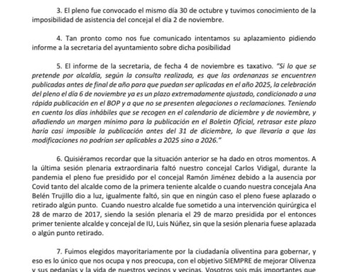 El PSOE de Olivenza sale al paso de las informaciones vertidas por el PP y lamenta utilizar la “enfermedad de un edil” para faltar a la verdad