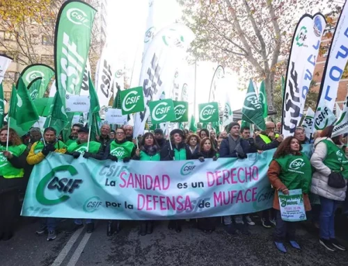 Funcionarios extremeños se manifiestan en Madrid para exigir la continuidad de Muface: «No descartamos la huelga»