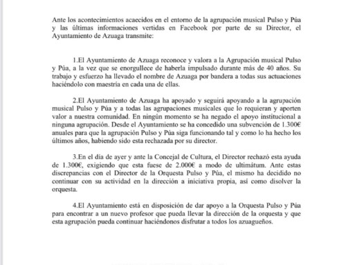 El Ayuntamiento de Azuaga reafirma su apoyo a la Agrupación Musical Pulso y Púa