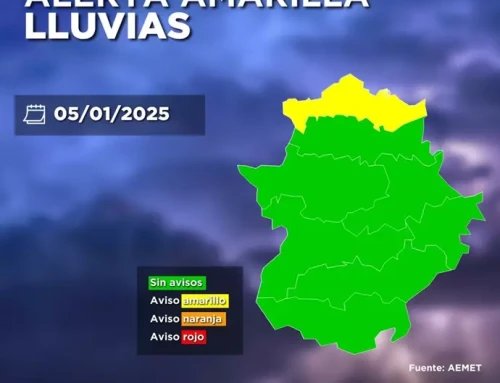 El centro 112 activa la alerta amarilla por lluvias en el norte de Cáceres para este domingo, 5 de enero